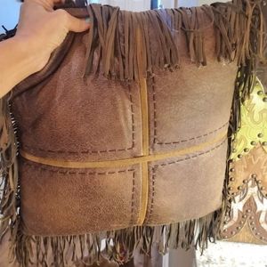 Western fringe pillow
